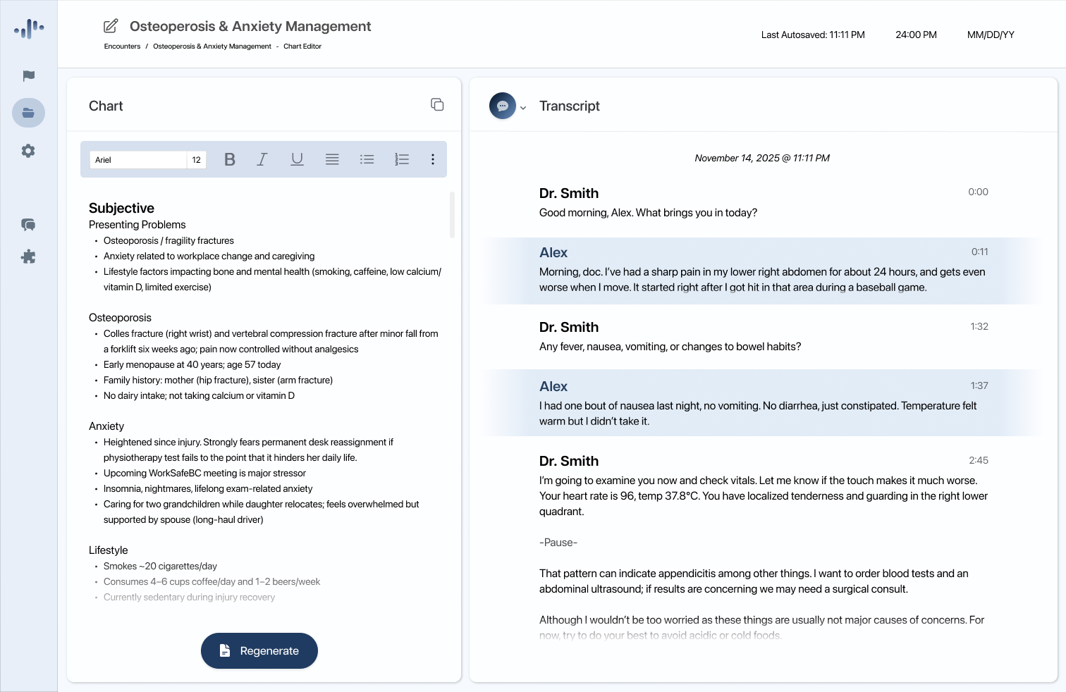 Autochart Scribe interface